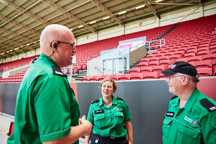 St John Ambulance staff at Ashton Gate Stadium